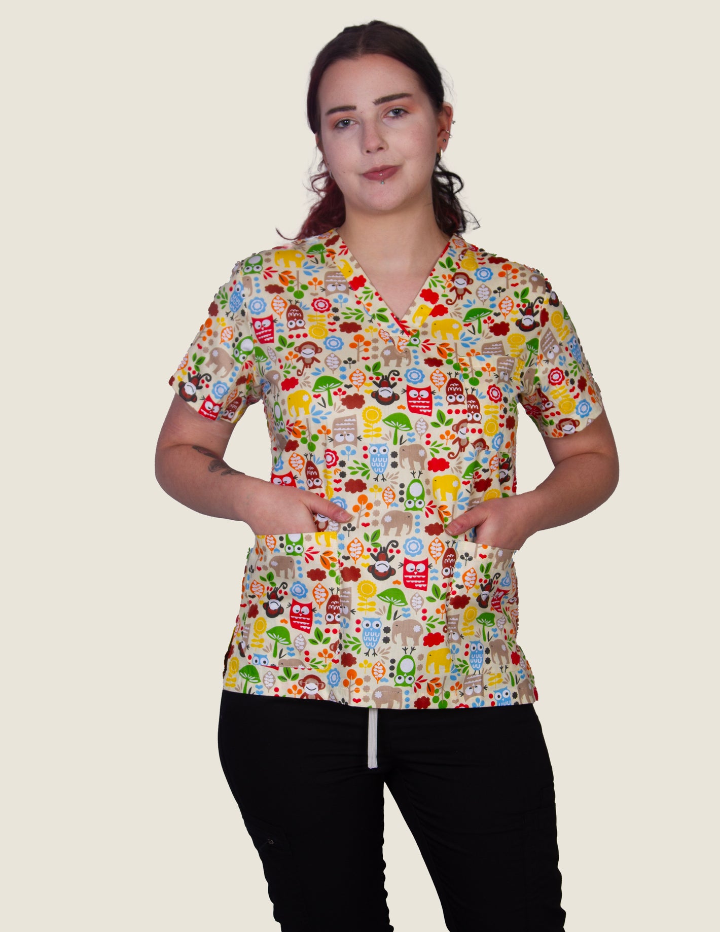 Grace Printed Scrub Top