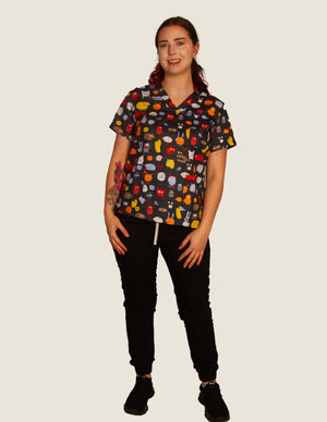 Grace Printed Scrub Top