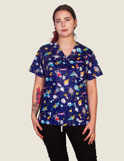 Grace Printer Scrub Top